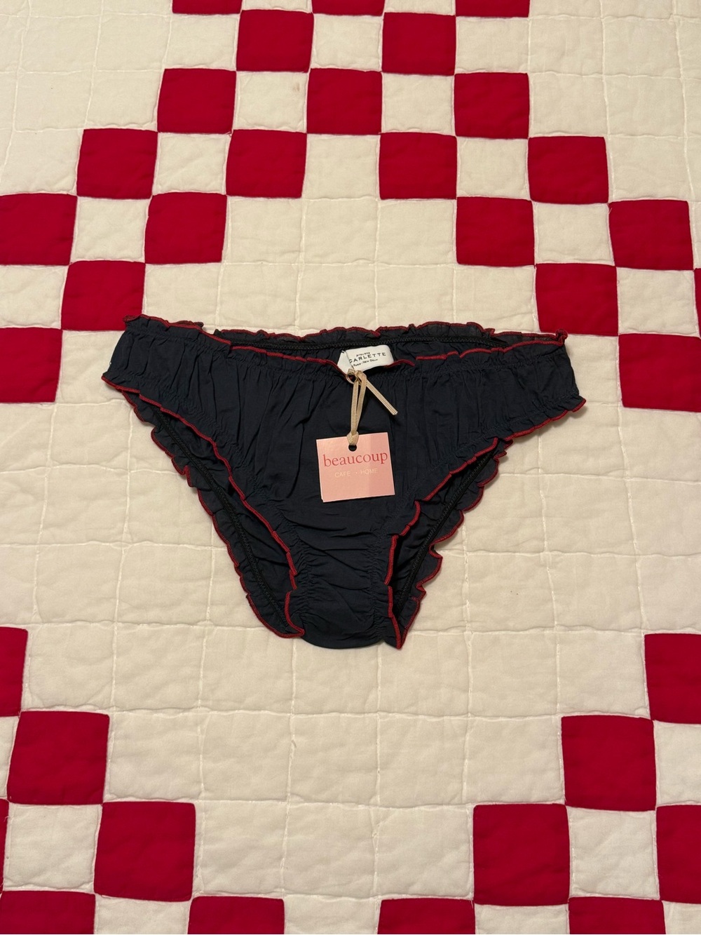 SCARLETTE ATELIERS French Cotton Bonnie Indigo Panty Parisian Panties Underwear - Picture 2 of 9